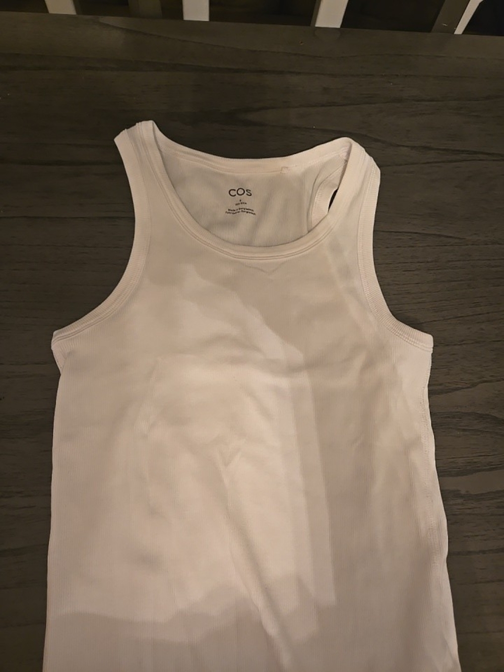 COS White Ribbed Tank - Minimal Scoop Neck